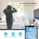 Jennov 2K WiFi Security Camera Indoor/Outdoor, Plug-in Home Surveillance Cam with Color Night Vision, Human Motion Detection, 2-Way Audio, IP66 Waterproof, Baby & Pet Monitor, 5G/2.4G