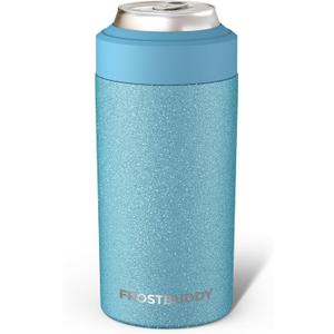 Frost Buddy Universal Can Cooler - Fits Slim Cans, 12/16oz (Glacier Glitz) | 20x colder, cold up to 24 hrs | Sleek, lightweight design | Premium build quality | Coffee-mug ready with add-on lid