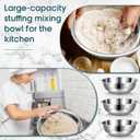 Nuogo 4 Pcs Stainless Steel Mixing Bowls Metal Mixing Bowls Extra Large Basin Salad Basin Deeper Edge Dishwasher Safe Mirror Finish for Home and Commercial, Silver (18 Inch 16 Qt)