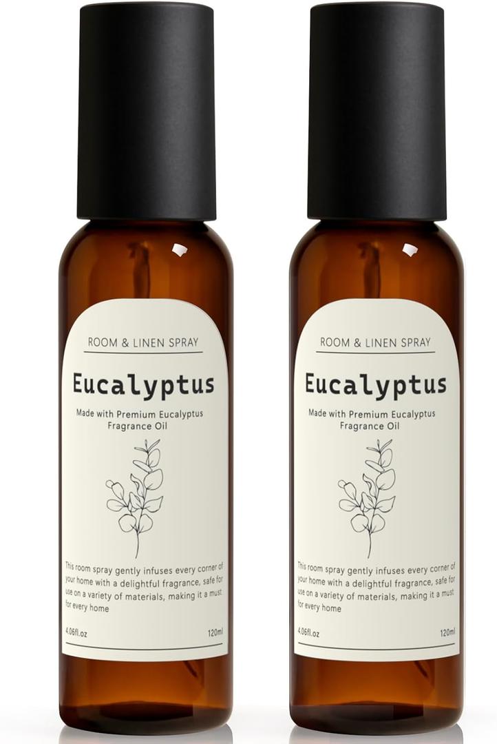 Eucalyptus Fragrance Room Spray, Long Lasting Air Fresheners for Home, Room Air Freshener & Odor Eliminator, 2 x 4.06 fl oz