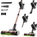 Cordless Stick Vacuum Cleaner - Rechargeable,45Kpa Powerful Suction Vacuum for Home,45Mins Runtime, Detachable Battery, Anti-Tangle, 8 in 1 Lightweight Vacuum for Pet Hair Carpet Hardwood, Pink