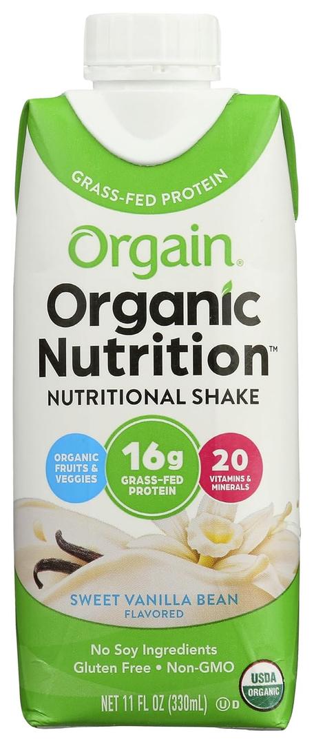 Orgain, Nutri Shake Sweet Vanilla Bean Organic, 11 Fl Oz (EXP 10/05/26)
