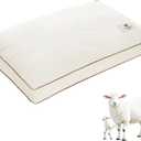 YOUR MOON Soft Wool Pillow Standard Size, Support Soft Bed Pillows for Sleeping, Premium Australian Wool Filling with 100% Cotton Cover, Down Alternative Pillows (Off White)