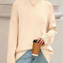 PRETTYGARDEN Casual Long Sleeve Oversized Sweaters for Women 2026 Loose Mock Neck Pullover Sweater Ribbed Knit Fall Clothes (S)