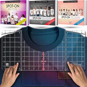 (Upgraded - XL Size) Tshirt Ruler Guide Vinyl Alignment - Shirt Measurement Tool Placement Center Design, DTF Template, Left Chest Logo, Accessories for Cricut, Heat Press Sublimation Iron on HTV (Upgraded Model (1 pack))
