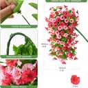 INQCMY Artificial Flowers for Outdoor Spring Summer Decoration Faux Silk Morning Glory Fake Hanging Flowers UV Resistant Look Real for Home Porch (Hot Pink-2B)