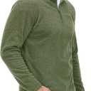 TACVASEN Mens Quarter Zip Sweatshirt Long Sleeve Pullover 1/4 Zip Up Golf Shirt for Men Winter Fleece Lined Thermal Sweater (Green)