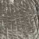 EVERGRACE Velvet Quilt Set King Size, Luxurious Soft Striped Channel Bedding Set, Lightweight Velvet Comforter for All Season, Oversized Bedspread Coverlet with 2 Matching Shams, Beige Taupe