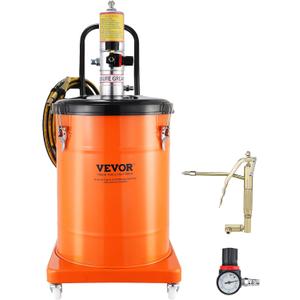 VEVOR Grease Pump, 10.5 Gallon Air Grease Pump with 13 ft High Pressure Hose and Grease Gun, 40L Pneumatic Grease Pump with Wheels, Portable Lubrication Grease Pump