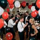 2 x 100pcs Red Black White Latex Balloons with 12 Inch Red Black Glitter Confetti Balloons Birthday Wedding Baby Shower Graduation Poker Card Decorations, Red and Black Party Balloon Set