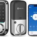Solity No-Hub Smart Digital Door Lock, Designed in Korea, Keyless Entry, Wi-Fi, Remote Control, Touchscreen Keypad, Auto Lock, IP54 Waterproof GT10K Keypad (Satin Nickel)