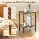 Fultyle Side Table, Small End Table with Storage Shelf, 2-Tier Small Coffee Tables Living Room for Bedroom, Narrow Spaces (Rustic Brown)