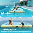TGERXBANG Inflatable Floating Dock with Cup Holder Swim Air Platform Multi-People Floating Island for Lake Pond Pool Beach Ocean, 6ft/8ft