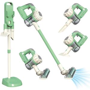 VARANO 3-in-1 Kids Vacuum That Really Works, Toddler Toy Vacuum Cleaning Set for Children Aged 3+, Fun Kids Working Toy Vacuum Cleaner with Working Suction for Realistic Play (Green)