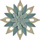 JWZSKZYZ Blue Metal Flower Wall Decor, Modern Iron Floral Wall Art Sculpture Farmhouse Hanging Decoration for Home Living Room, Bathroom, Kitchen, indoor, Patio Porch (1-C)