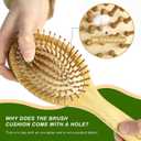 MRD Hair Brush Set, Natural Bamboo Comb Paddle Detangling Hairbrush, Wide-tooth and tail comb No Bristle, Suitable for Women Men and Kids Thick/Thin/Curly/Dry Hair Gift kit