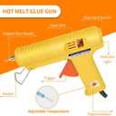 Chanseon 150 watts Industrial Hot Melt Glue Gun US Plug with 10 Pcs Glue Sticks Adjustable Temperature 5 Copper Nozzles for DIY Crafts and Quick Repairs