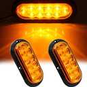 2Pcs Waterproof 6in Oval Sealed Turn Signal Light Front Rear Amber Side Marker Light Trailer Tail LED Light Kit for Pickup Truck Trailer Bus Caravan RV UTV ATV Boat Camper Van Golf Cart