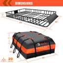 Roof Rack Carrier Carrier Basket 65"*39"*6"+Waterproof Bag 20 Cubic Feet(51"*40"*17"),and Cargo Net with Attachment Hooks,Ratchet Straps.200 Lbs Capacity,Universal Rooftop Large Size Roof Rack Update