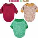 6 x Dog Sweater, Dog Sweaters for Small Dogs, 2, 3 Pack Warm Soft Pet Clothes for Puppy, Medium Large Cat, Dogs Girl or Boy, Dog Shirt for Winter Christmas (Red+Green+Coffee, Small)