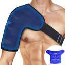 NEWGO Shoulder Ice Pack Wrap for Pain Relief, FSA HSA Eligible Cold Compression Shoulder Brace for Rotator Cuff, Sports Injuries, Post-Workout Recovery & Discomfort, Medium (Removable Sleeve)