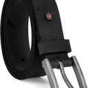 Timberland PRO Men's 40mm Workwear Work Belt Leather Belt (32, Black/Rivet)