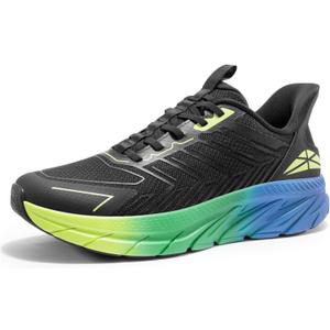 Men's Slip On Walking Shoes Running Comfortable Tennis Breathable Non Slip Athletic Gym Workout Cross Training Fashion Sneakers (10.5, Black/Green)
