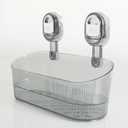 No Drill Bathroom Organizer with Strong Suction Cups, Heavy Duty Shower Organizer Holds 10lbs, Bathroom Shelf for Shampoo, Soap, Razor, Toothbrush (transparent gray)