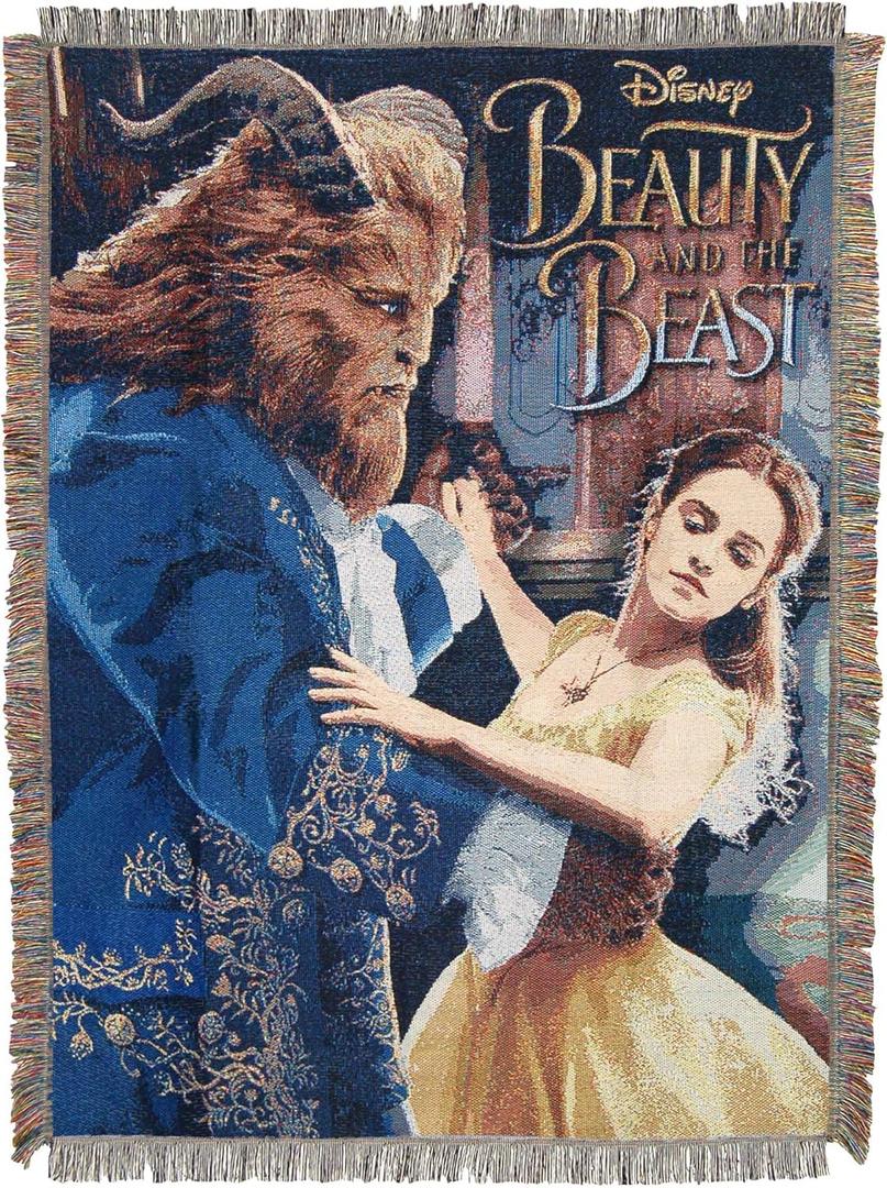 Disney's Beauty & The Beast, "Ballroom Waltz" Woven Tapestry Throw Blanket, 48" x 60", Multi Color