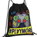 Video Game Drawstring Backpack Gaming Sport Cinch Sack Gamer Party Favors Bags For Men Gifts