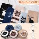 Mens Womens Fuzzy Socks Winter Warm Thermal Thick Boot Slipper Fluffy Sleeping Bed Sock for Christmas Gifts Unisex (Multicolor10)
