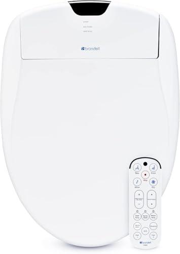 Brondell Bidet Toilet Seat S1400, Smart Toilet Seat, Dual Stainless-Steel, Self-Cleaning Nozzle With Clean Plus Technology, Endless Warm Water Bidet, Warm Air Dryer-Nightlight, Heated Seat, Elongated