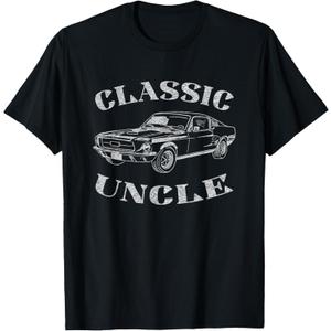 Funny Uncle Saying Classic Car Graphic T-Shirt,small