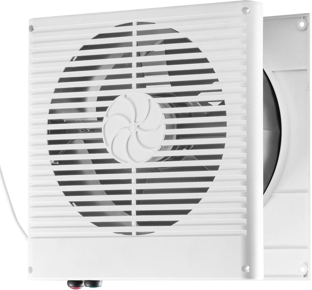 VEVOR Room to Room Fan, Two-Way Airflow Through-the-Wall Fan 8" with Temperature Control, 180 CFM Ventilation Quiet In-Wall Exhaust Vent Fans for Bathroom, Laundry Room and Indoor