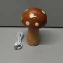 LED Wooden Mushroom Lamp for Bedroom,Portable Cordless Touch Switch Small Rechargeable Battery Operated Lamp,Stepless Dimming, Night Light for Birthday Gifts