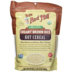 Bob's Red Mill Organic Brown Rice Hot Cereal, 24oz (Pack of 4) - Non GMO, Whole Grain, Vegan, Kosher (EXP 07/10/28)