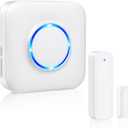 Door Chime, Satisure Wireless Door Open Contact Sensor Alarm Chime with 600 FT Range 58 Chimes 5 Volume Levels LED Indicators, Door Ringer Alert for Business/Store/Home/Office When Entering (White)