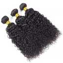 Curly Human Hair Bundles 22 24 26 Inch #1B Natural Black Bundles Human Hair Kinkycurly Unprocessed Native Virgin Hair 50G Per Bundle 3 Extensions Wet and Wavy Weave for Women