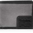 Timberland PRO Men's Canvas Leather RFID Billfold Wallet with Back ID Window, Charcoal, One Size, 2PCS