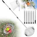 2 in 1 Pecan Picker Upper Roller, 9FT Adjustable Fruit Pickers Pole with Basket Telescoping, Nuts Gatherer, Avocado Picking, Nut Rollers Kit Ware for Outdoor Fruits Tree, Walnuts Gathering