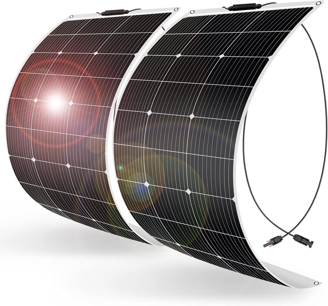 DOKIO 200W Flexible Solar Panel Set, Two 100W 18V ETFE Modules