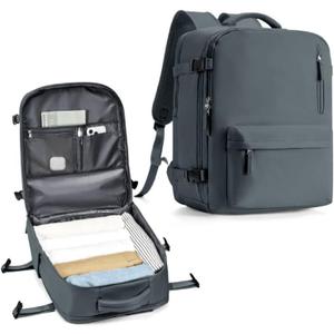 WONHOX Large Travel Backpack Carry on Flight Approved Laptop Work Business Backpack for Women Men Mochila de Viaje (A91-grey Blue)