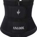 ANGOOL Neopren Waist Trainer for Women,Workout Plus Size Trimmer Belt Sauna Sweat Corset Cincher with Zipper, X-Large