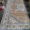 Vintage Area Rug for Living Room 9x12 Modern Washable Rug Non Slip Low Pile Large Rug for Living Room, Bedroom, Farmhouse, Dining Room, Beige