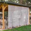 SpaceDresser Waterproof Outdoor Sheer Curtains for Patio - 2 Panels Rod Pocket Indoor Voile Sheer Curtain for Living Room,100W x 108L inch, Silver Grey