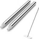 JOYMOOP Mop Handle Extension Rods, for Extending & Replacing Flat Mop, Stainless Steel Mop Handle Rods, Pack of 2 pcs Rods