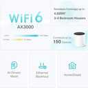 TP-Link Deco AX3000 WiFi 6 Mesh System - Covers up to 4500 Sq.Ft, Replaces Wireless Router and Extender, 3 Gigabit Ports per Unit, Supports Ethernet Backhaul (Deco X55, 2-Pack)