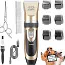Juboo Professional Dog Grooming Clippers - Low Noise, Rechargeable, Cordless, Quiet Dog & Cat Grooming Kit