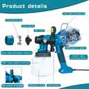 Paint Sprayer for House Painting, 1250W Spray Paint Gun 6 Nozzle 3 Patterns 1400ML Detachable Container with LED Easy to Clean, Electric Paint Sprayer for Furniture Cabinets Fence DIY (Blue)