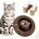 Twisty Paws Cardboard Cat Toy Cat Scratchering Interactive Foldable Magic Organ Indoor Toys for Cats Claw Care Kitty Kurlz Scratcher with Balls Bells
